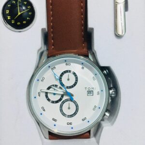 Tomi S6 Men's Watch Date Dial White (Included Cufflinks & Tie Pin)
