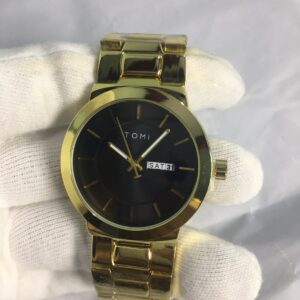 Tomi T303 Men's Stainless Steel Watch – Gold & Black (Day & Date Display)